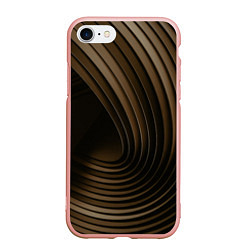 Чехол iPhone 7/8 матовый Тёмное-золотые пластины во тьме, цвет: 3D-светло-розовый