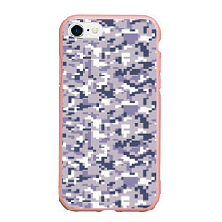 Чехол iPhone 7/8 матовый Камуфляж ACUpat серый пиксель, цвет: 3D-светло-розовый