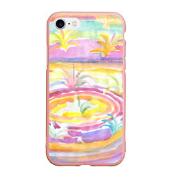 Чехол iPhone 7/8 матовый Капли солнечного света абстракция, цвет: 3D-светло-розовый