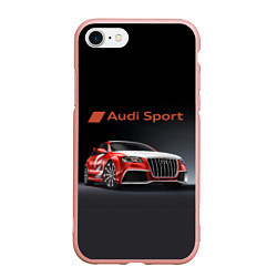 Чехол iPhone 7/8 матовый Audi sport - racing team, цвет: 3D-светло-розовый