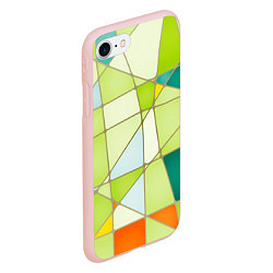 Чехол iPhone 7/8 матовый Абстрактный салатовый стеклянный паттерн, цвет: 3D-светло-розовый — фото 2