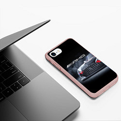 Чехол iPhone 7/8 матовый Mercedes AMG - racing team - motorsport, цвет: 3D-светло-розовый — фото 2