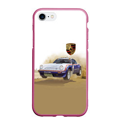 Чехол iPhone 7/8 матовый Porsche - гонки в пустыне