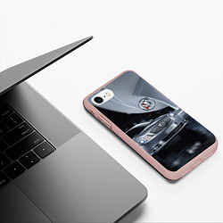 Чехол iPhone 7/8 матовый Buick в ночном городе, цвет: 3D-светло-розовый — фото 2