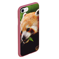 Чехол iPhone 7/8 матовый Красная милая панда, цвет: 3D-малиновый — фото 2