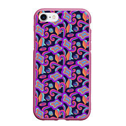 Чехол iPhone 7/8 матовый Символичная психоделика, цвет: 3D-малиновый