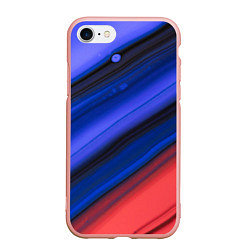Чехол iPhone 7/8 матовый Синий и красный песок, цвет: 3D-светло-розовый
