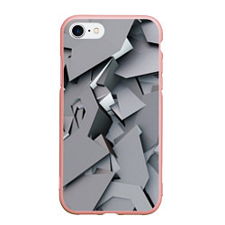 Чехол iPhone 7/8 матовый Металлическая хаотичная броня, цвет: 3D-светло-розовый