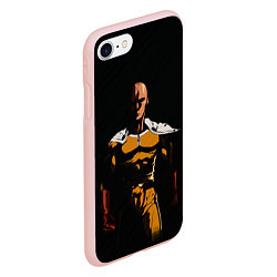 Чехол iPhone 7/8 матовый One Punch-Man - человек-кулак, цвет: 3D-светло-розовый — фото 2