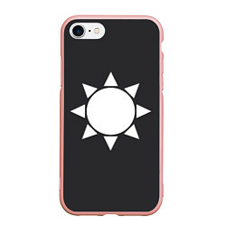 Чехол iPhone 7/8 матовый Белое солнце узор, цвет: 3D-светло-розовый