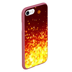 Чехол iPhone 7/8 матовый Огненные блёстки, цвет: 3D-малиновый — фото 2