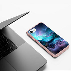 Чехол iPhone 7/8 матовый Спящий космос, цвет: 3D-светло-розовый — фото 2