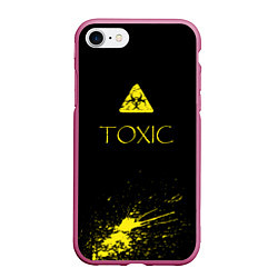 Чехол iPhone 7/8 матовый TOXIC - Биологическая опасность, цвет: 3D-малиновый