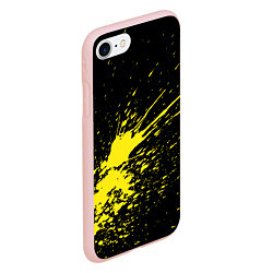 Чехол iPhone 7/8 матовый Желтые брызги, цвет: 3D-светло-розовый — фото 2