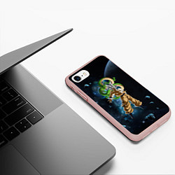 Чехол iPhone 7/8 матовый Dragon Ball - Space - Son Goku, цвет: 3D-светло-розовый — фото 2