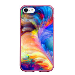 Чехол iPhone 7/8 матовый Неоновое перо, цвет: 3D-малиновый