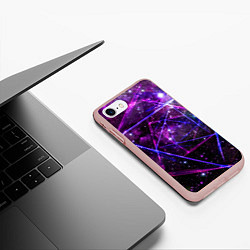 Чехол iPhone 7/8 матовый Triangle space - Neon - Geometry, цвет: 3D-светло-розовый — фото 2