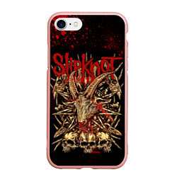 Чехол iPhone 7/8 матовый Slipknot red black, цвет: 3D-светло-розовый