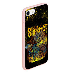 Чехол iPhone 7/8 матовый Slipknot Yellow Monster, цвет: 3D-светло-розовый — фото 2