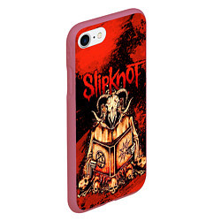 Чехол iPhone 7/8 матовый Slipknot - баран, цвет: 3D-малиновый — фото 2