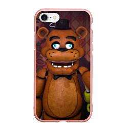 Чехол iPhone 7/8 матовый Five Nights аt Frеddys, цвет: 3D-светло-розовый