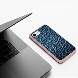 Чехол iPhone 7/8 матовый Текстура мятой цветной бумаги, цвет: 3D-светло-розовый — фото 2