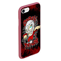Чехол iPhone 7/8 матовый Slipknot skull, цвет: 3D-малиновый — фото 2