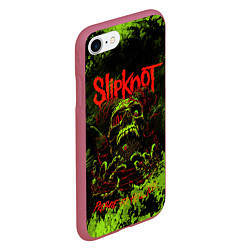 Чехол iPhone 7/8 матовый Slipknot green череп, цвет: 3D-малиновый — фото 2