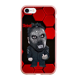 Чехол iPhone 7/8 матовый Slipknot объемные плиты, цвет: 3D-светло-розовый