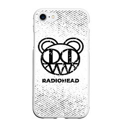 Чехол iPhone 7/8 матовый Radiohead с потертостями на светлом фоне