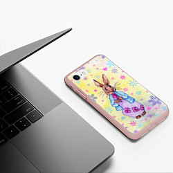 Чехол iPhone 7/8 матовый Винтажный кролик, цвет: 3D-светло-розовый — фото 2