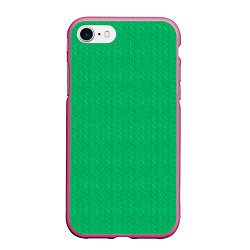 Чехол iPhone 7/8 матовый Зеленый вязаный свитер, цвет: 3D-малиновый