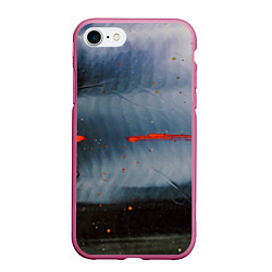 Чехол iPhone 7/8 матовый Абстрактный синий туман и мазки красок, цвет: 3D-малиновый