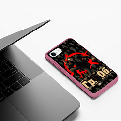 Чехол iPhone 7/8 матовый Гр Об - Летов, цвет: 3D-малиновый — фото 2