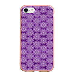 Чехол iPhone 7/8 матовый Абстракция узор фиолетовый, цвет: 3D-светло-розовый