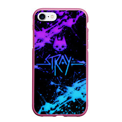 Чехол iPhone 7/8 матовый Stray neon paint, цвет: 3D-малиновый