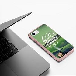 Чехол iPhone 7/8 матовый Полярная ночь - с новым годом!, цвет: 3D-светло-розовый — фото 2