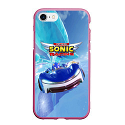 Чехол iPhone 7/8 матовый Team Sonic racing - hedgehog - speed, цвет: 3D-малиновый