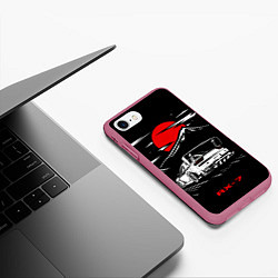Чехол iPhone 7/8 матовый Мазда RX - 7 JDM Style, цвет: 3D-малиновый — фото 2
