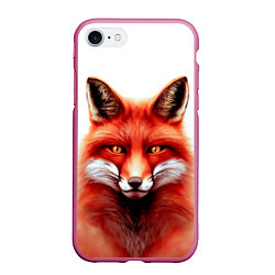 Чехол iPhone 7/8 матовый Пламенный лис, цвет: 3D-малиновый