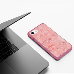 Чехол iPhone 7/8 матовый Розовые волны, цвет: 3D-малиновый — фото 2