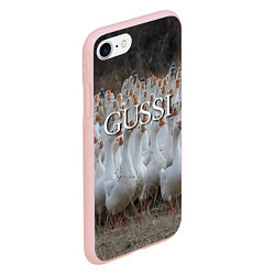 Чехол iPhone 7/8 матовый Стая гусей - Gussi, цвет: 3D-светло-розовый — фото 2
