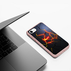 Чехол iPhone 7/8 матовый Вулканическая активность, цвет: 3D-светло-розовый — фото 2