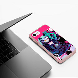 Чехол iPhone 7/8 матовый Ребекка - Cyberpunk: edgerunners, цвет: 3D-светло-розовый — фото 2