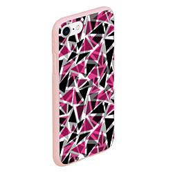 Чехол iPhone 7/8 матовый Геометрический абстрактный узор в вишнево серых и, цвет: 3D-светло-розовый — фото 2