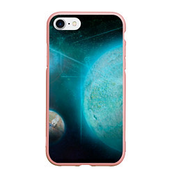 Чехол iPhone 7/8 матовый Космос и планеты, цвет: 3D-светло-розовый