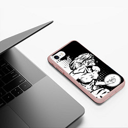Чехол iPhone 7/8 матовый Атакующий титан - Эрен, цвет: 3D-светло-розовый — фото 2