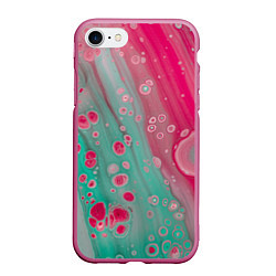 Чехол iPhone 7/8 матовый Розовые и голубые краски, цвет: 3D-малиновый