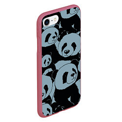 Чехол iPhone 7/8 матовый Panda summer song, цвет: 3D-малиновый — фото 2