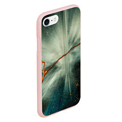 Чехол iPhone 7/8 матовый Туман, лучи и краски, цвет: 3D-светло-розовый — фото 2